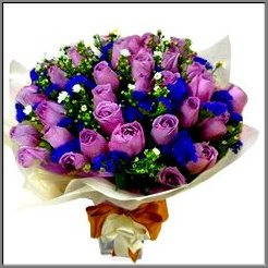 Flower Bouquet Purple 42 Purple Roses Bouquet .